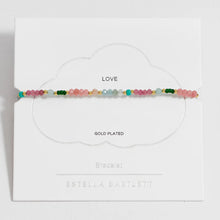 Load image into Gallery viewer, Estella Bartlett Bracelet - Green + Pink Mixed Mini Bead Gold Plated
