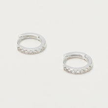 Load image into Gallery viewer, Estella Bartlett Earrings - White Cubic Zirconia Mini Hoops Silver Plated
