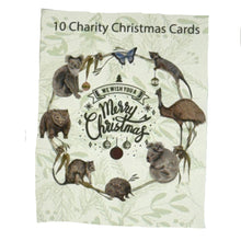 Load image into Gallery viewer, Charity Christmas Cards Pack 10 RFDS - Animal Wreath
