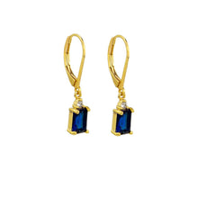 Load image into Gallery viewer, Earring - Crystal Drop Huggie Sapphire
