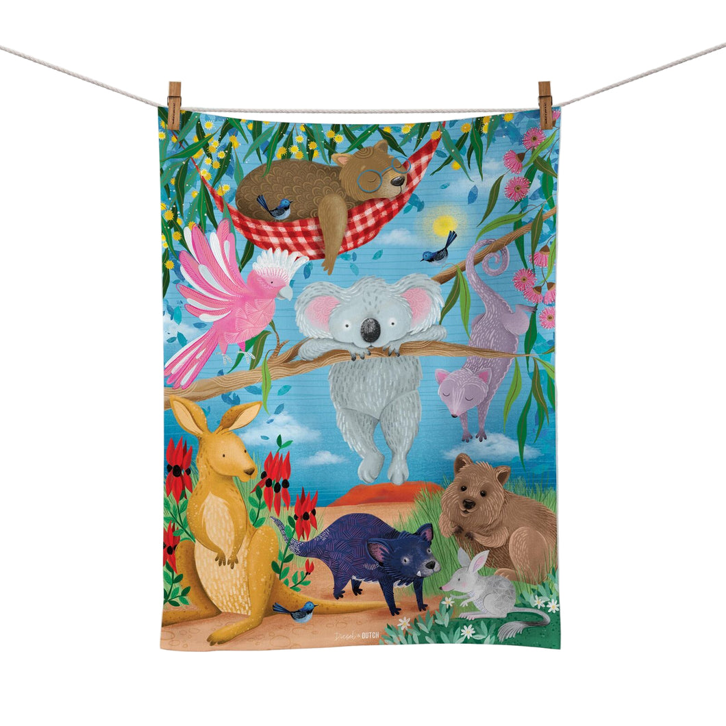 Microfibre Tea Towel - Wildlife Down Under