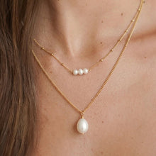 Load image into Gallery viewer, Estella Bartlett Necklace - Beaded Chain &amp; Pearl Gold Plated
