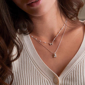 Estella Bartlett Necklace - Teddy Bear Silver Plated