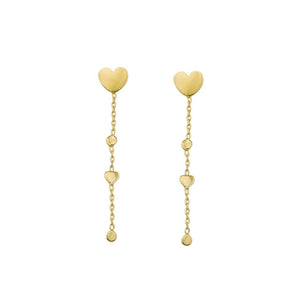 Earrings - Chain of Hearts Gold