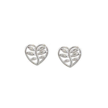 Load image into Gallery viewer, Earrings - Heart Leaf Studs Silver
