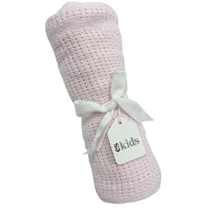 Crochet Cotton Blanket - Pink