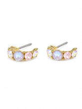 Load image into Gallery viewer, Earring - Crystal Hoop Huggies Pink
