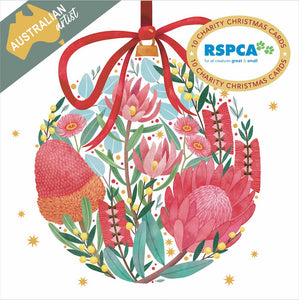 Charity Christmas Cards - RSPCA Floral Bauble