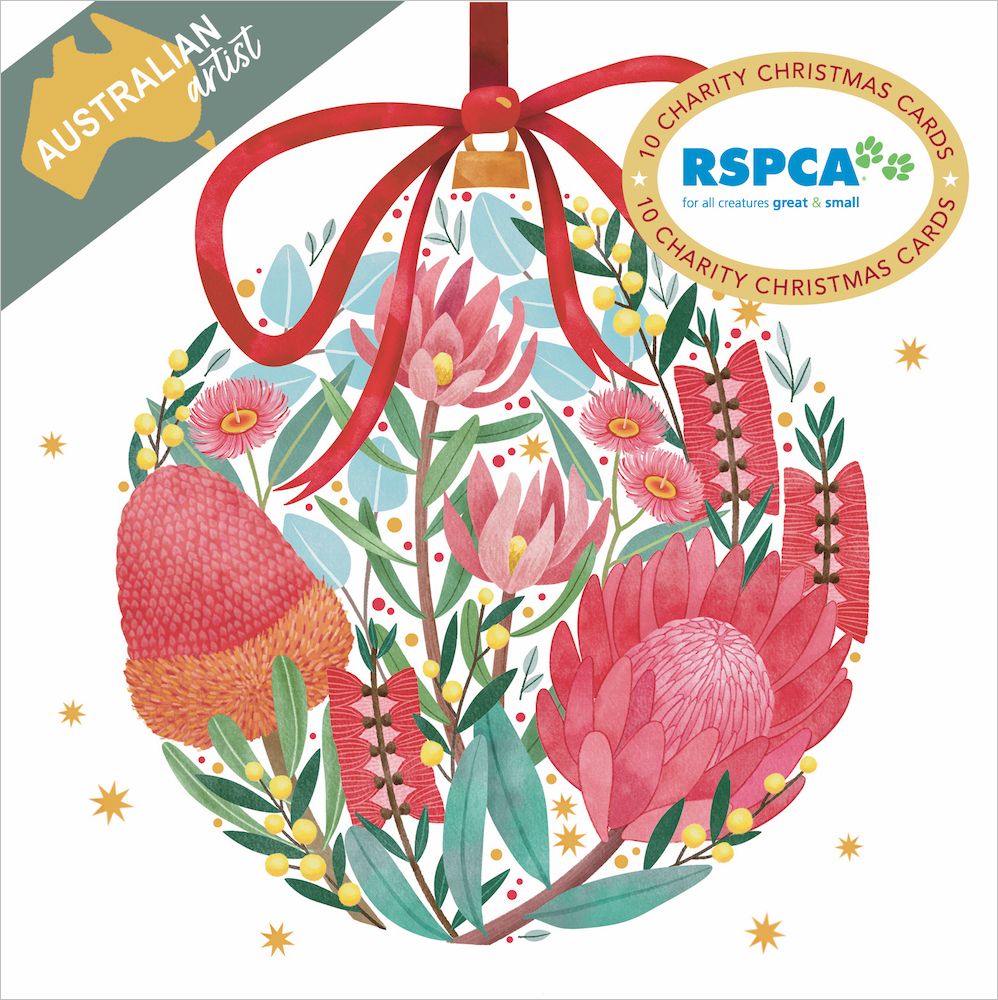 Charity Christmas Cards - RSPCA Floral Bauble