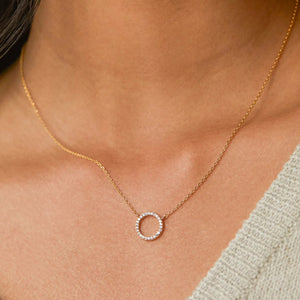 Estella Bartlett Necklace - Cubic Zirconia Circle Gold Plated