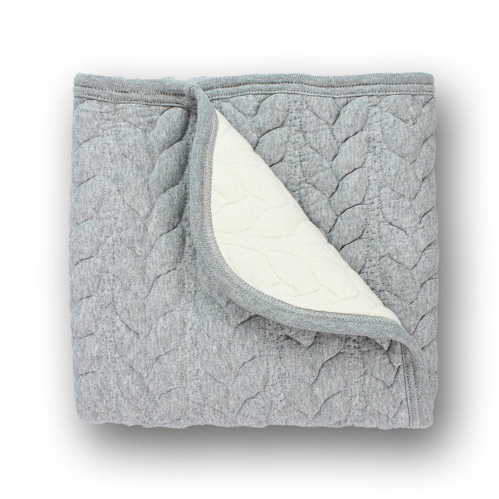 Baby Blanket : Quilted Reversible Grey