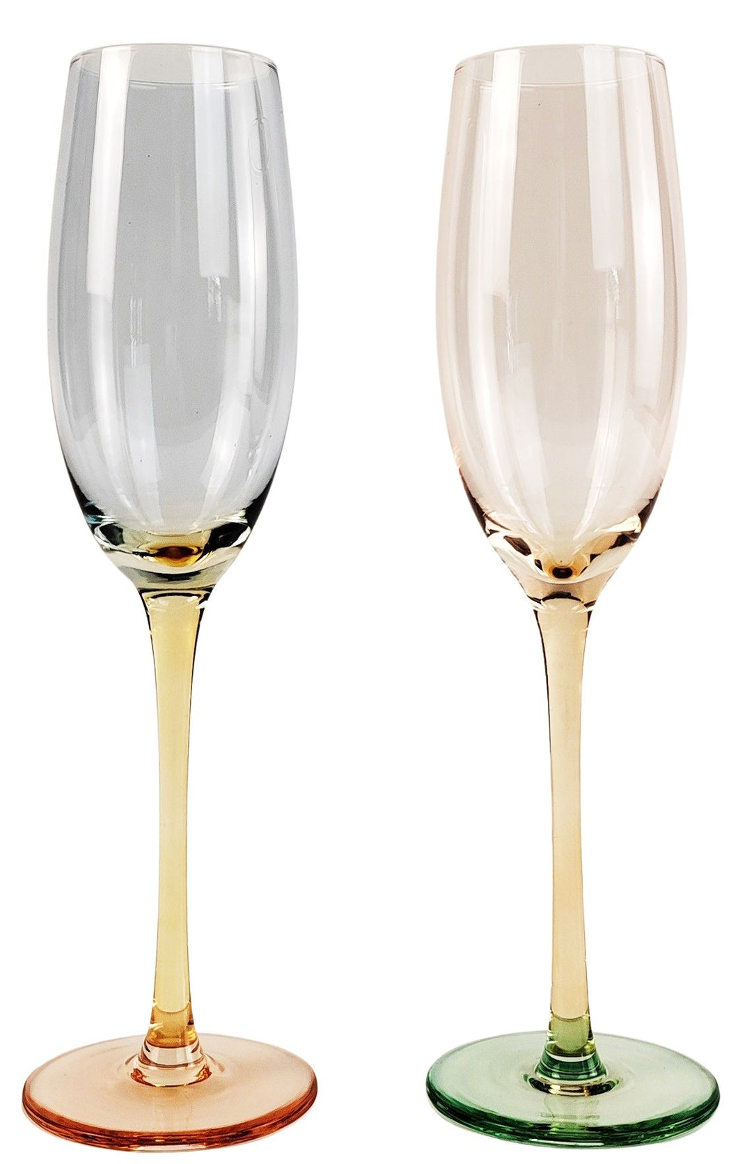 Coloured Glass Flute - Set of 2