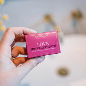 Wild Emery Shower Steamer - Love : Rose Geranium + Juniper Berry