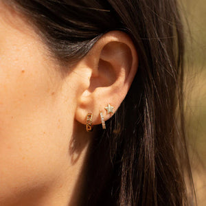 Estella Bartlett Earrings - White Cubic Zirconia Mini Hoops Gold Plated