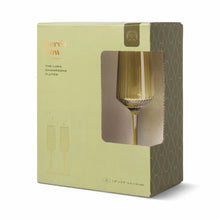 Load image into Gallery viewer, The Luna Set of 2 Champagne Flutes - Olive
