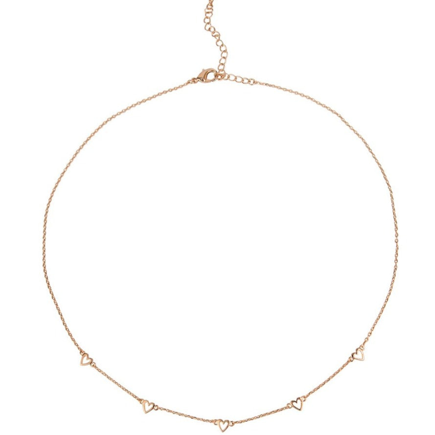 Necklace : Chain of Hearts Rose Gold