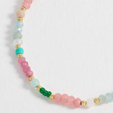 Load image into Gallery viewer, Estella Bartlett Bracelet - Green + Pink Mixed Mini Bead Gold Plated
