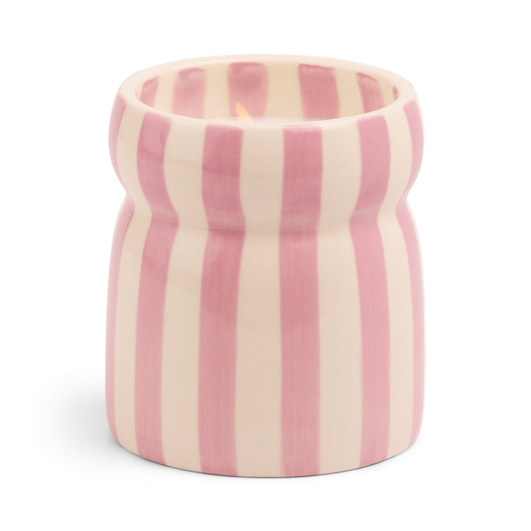 Paddywax Candle : Cabana Pink Stripe - Grecian Sand