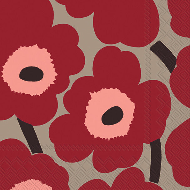 Lunch Napkins - Marimekko Red Linen