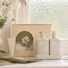 Load image into Gallery viewer, SALE : Retreat Collection : al.ive Body - Wash/Lotion Duo + Hand Cream Gift Set (Was $99)

