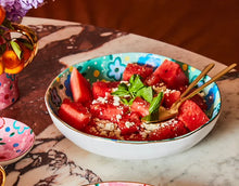 Load image into Gallery viewer, Carla Dinnage Designs : Foxy Flower Salad Bowl Green
