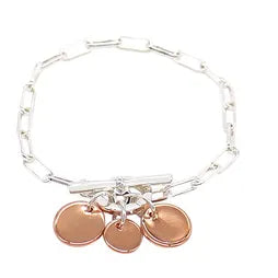 Bracelet - Chain Link Fob Silver/Rose Gold