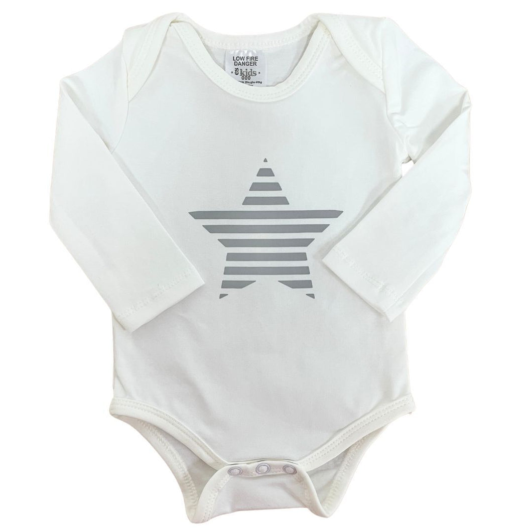 Romper Long Sleeve Size 00 - Grey Star