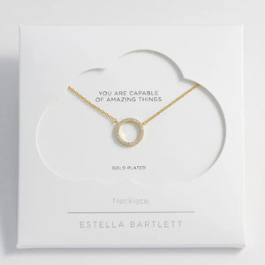 Estella Bartlett Necklace - Cubic Zirconia Circle Gold Plated