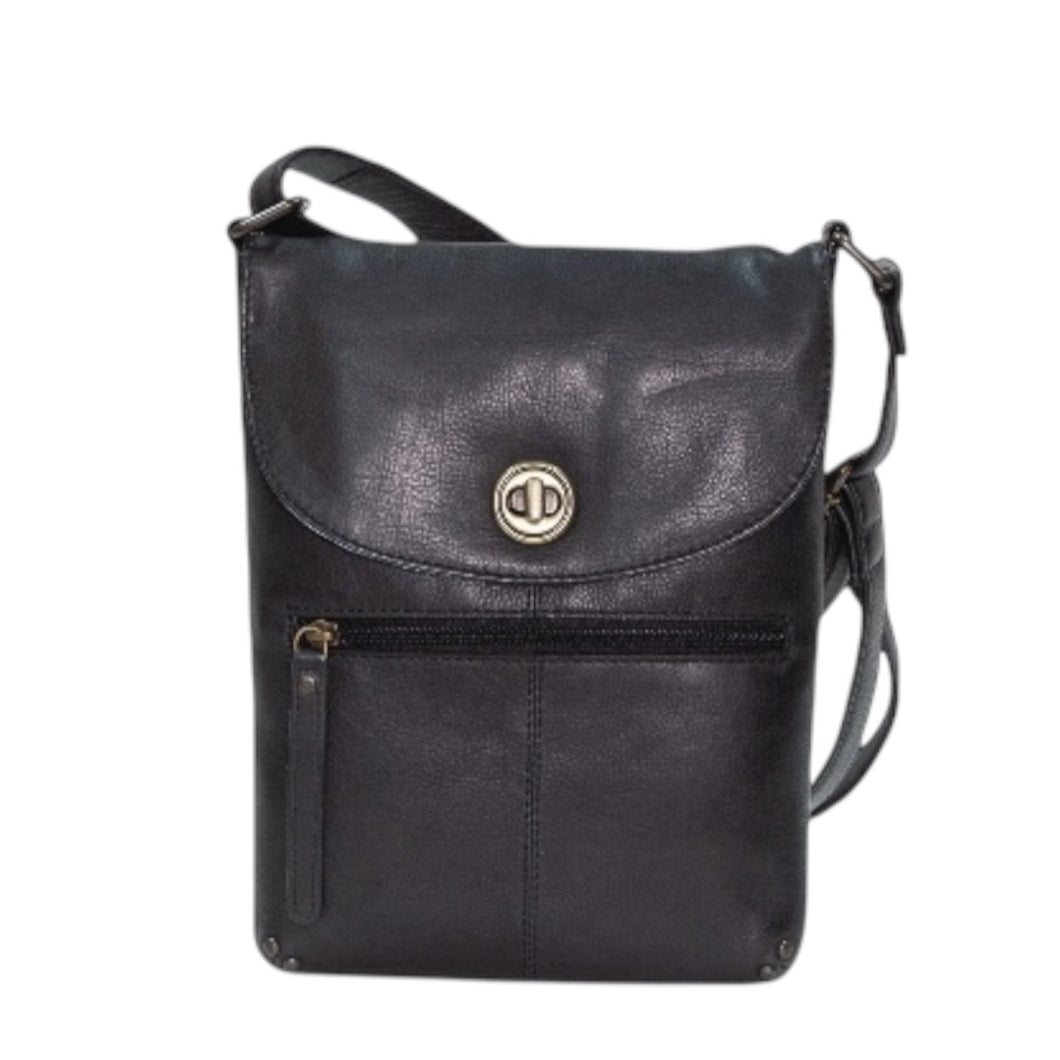 Tayla Crossbody Leather Bag - Black