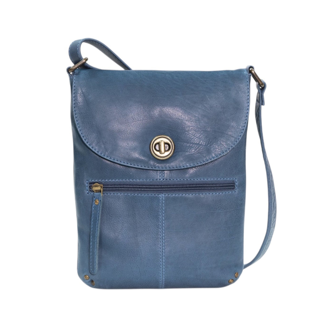 Tayla Crossbody Leather Bag - Midnight Blue