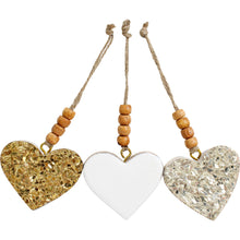 Load image into Gallery viewer, Hanging Decoraation - Small Timber Enamel Heart White
