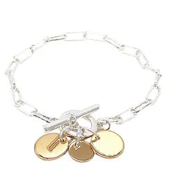 Bracelet - Chain Link Fob Silver/Gold