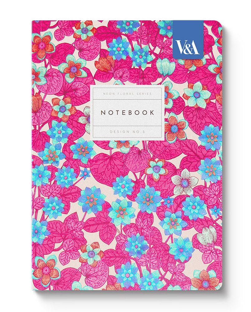Notebook Vevoke Neon Floral Pink & Blue