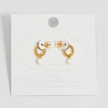 Load image into Gallery viewer, Estella Bartlett Earring - Pearl Drop + Twist Hoop
