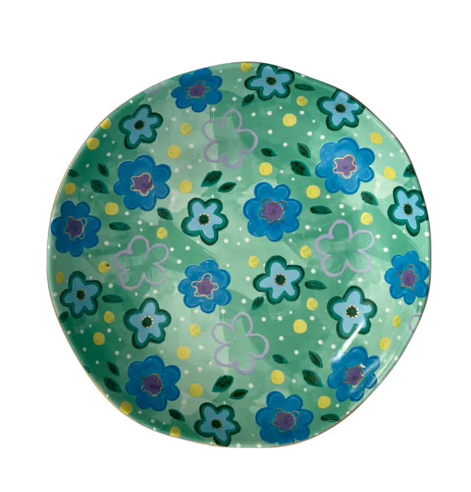 Carla Dinnage Designs : Foxy Flower Salad Bowl Green