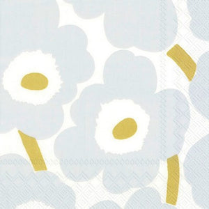 Cocktail Napkins - Marimekko White Silver