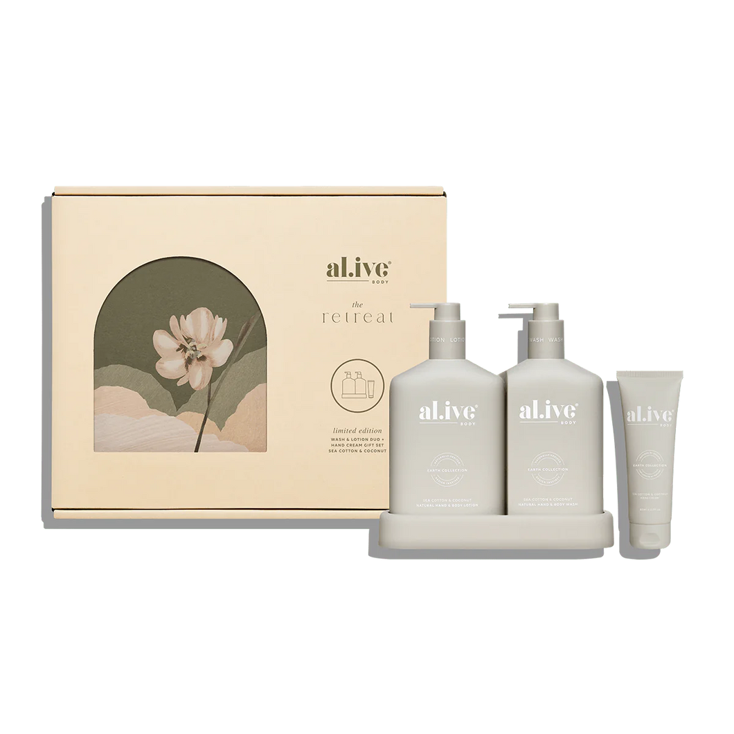 SALE : Retreat Collection : al.ive Body - Wash/Lotion Duo + Hand Cream Gift Set (Was $99)