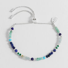 Load image into Gallery viewer, Estella Bartlett Bracelet - Blue Mixed Mini Bead Silver Plated
