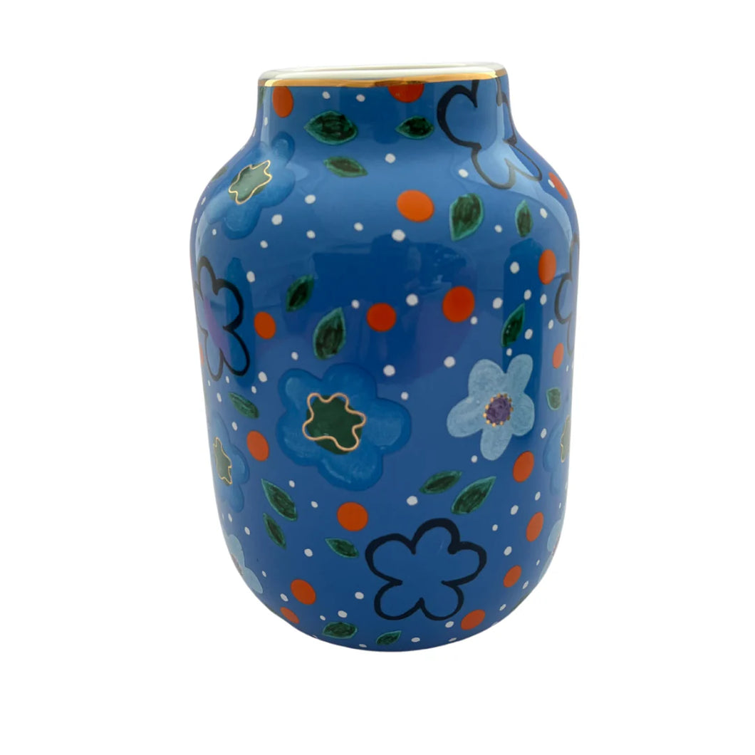 Carla Dinnage Designs : Foxy Flower Large Vase Blue