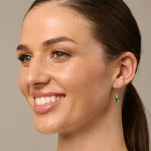 Load image into Gallery viewer, Earring - Crystal Drop Huggie Light Emerald
