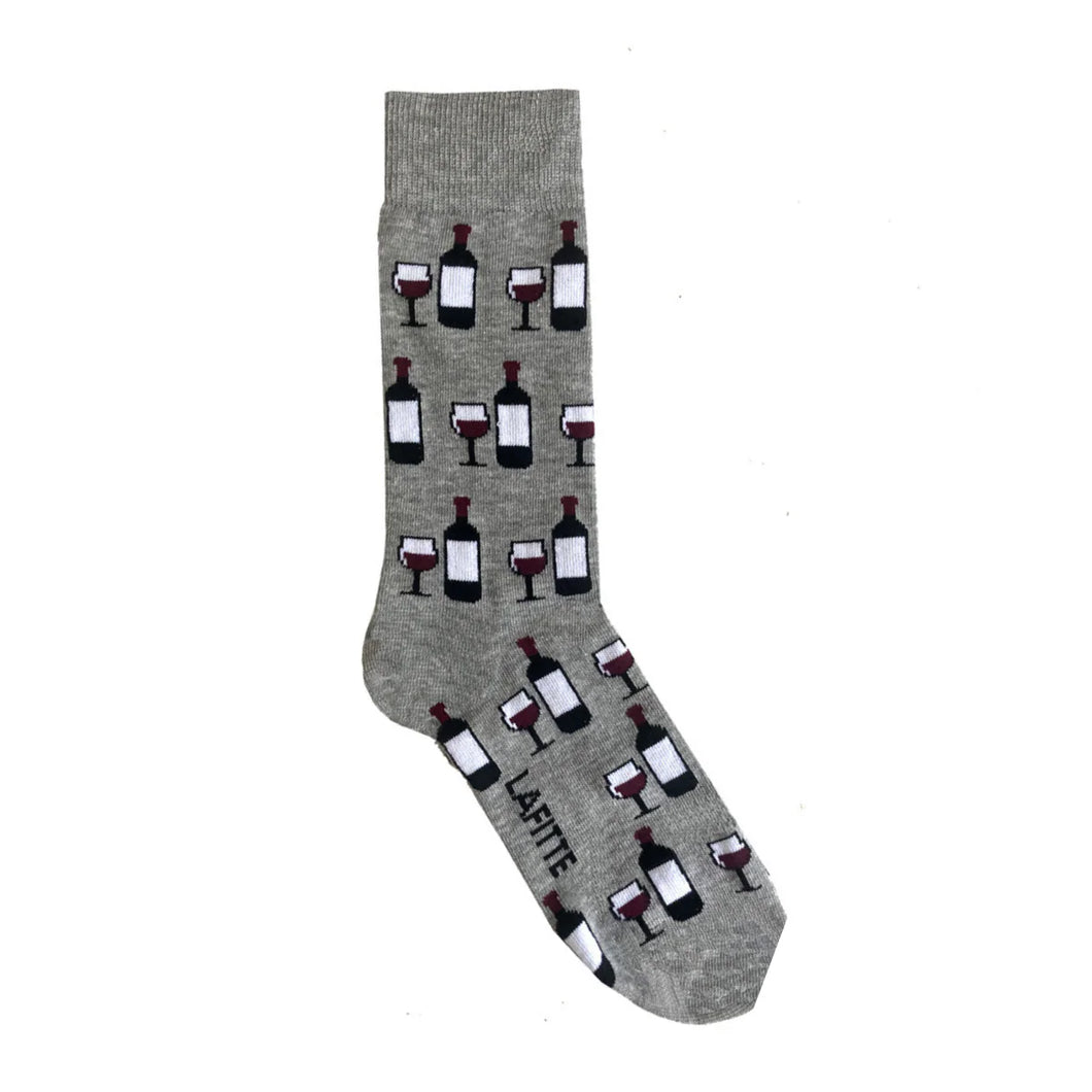 Wine Lover Socks 6-10 Grey