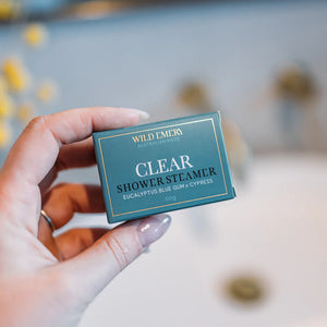 Wild Emery Shower Steamer - Clear : Eucalyptus Blue Gum + Cypress