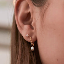 Load image into Gallery viewer, Estella Bartlett Earring - Pearl Drop + Twist Hoop
