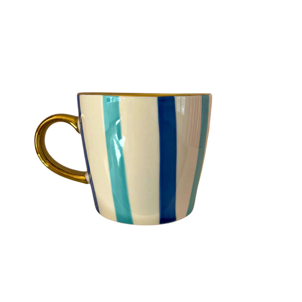 Carla Dinnage Designs : Striped Mug Blue