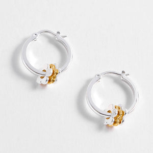 Estella Bartlett Earrings - Multi Flower Hoops Silver Plated