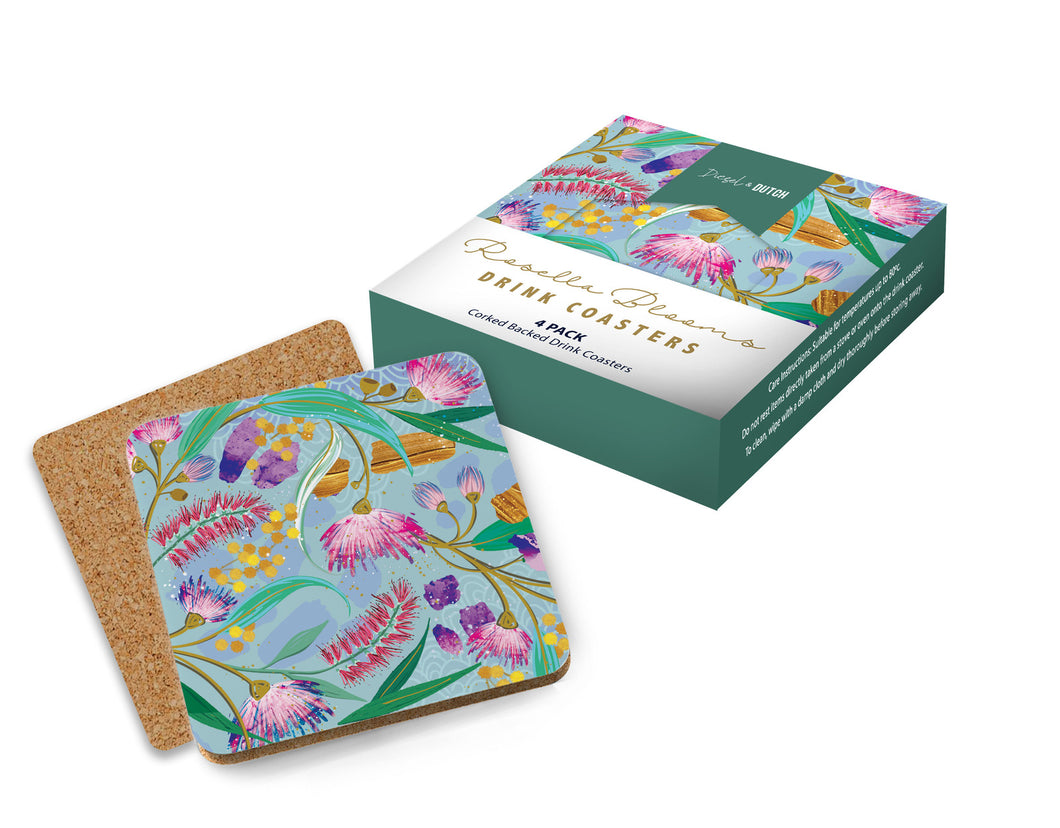 Coaster Set 4 - Rosella Blooms