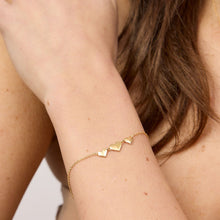 Load image into Gallery viewer, Bracelet - Three Gold Hearts
