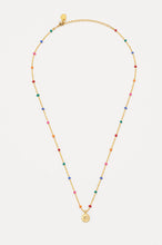 Load image into Gallery viewer, Estella Bartlett Necklace - Rainbow Beaded Cubic Zirconia Pendant Gold Plated
