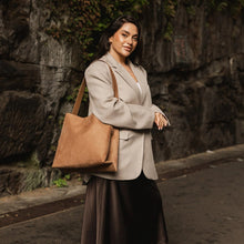 Load image into Gallery viewer, Peyton Suedette Shoulder Bag - Honey
