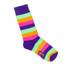 Load image into Gallery viewer, Striped Socks 6-11 Purple
